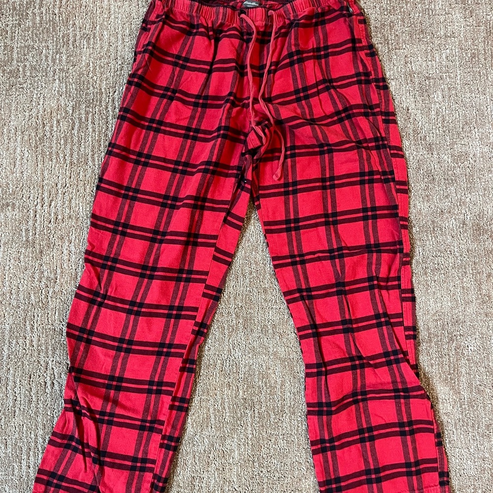Red and Black Plaid Pajama Pants